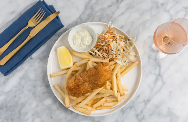 Plate of fish and chips